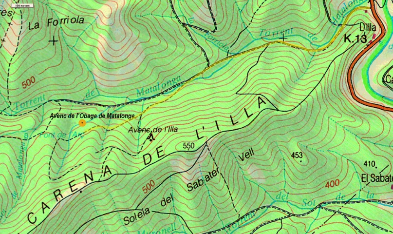 Obaga de Matalonga avenc CROQUIS Pequeo